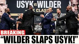 “PRESS CONFERENCE EXPLODES: Deontay Wilder SLAPS Oleksandr Usyk!”
