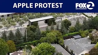 Protesters block traffic heading to Apple unveiling | KTVU