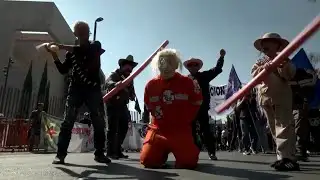 Protesters demand freedom for Maduro outside US embassy in Mexico
