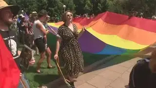 Protesting at Cardinal Pell