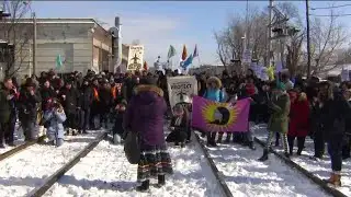 Protestors block rail tracks through Toronto