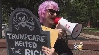 Protestors Gather Outside Senator John Cornyn