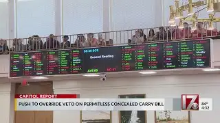 Push to override veto NC permitless concealed carry bill