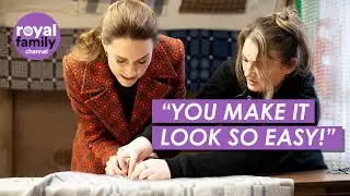 Radiant Princess Kate Tries Knitting Cloth in Wales
