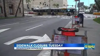 Rail construction prompts Nimitz Highway sidewalk closures
