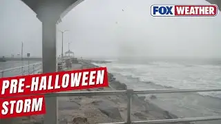 Rain And Powerful Wind Gusts Batter Northeast Ahead Of Halloween