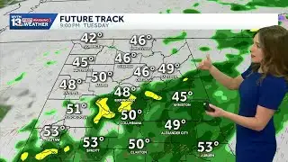 Rain arrives Tuesday as a cold front moves through; warmer weather expected by the weekend.