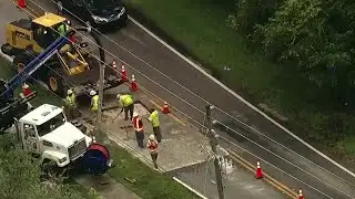 Rain causes depression on Dean Road
