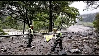 Rain-triggered Mud-rock Flow Disrupts Traffic in Tibet