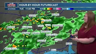 Rain will stay in the overnight hours with temperatures falling slightly