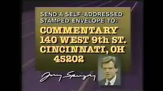 RARE 1985/86 News Graphic to order Jerry Springer