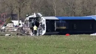 Raw: Dutch Commuter Train Slams Into Crane