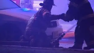 Raw: Firefighters Put Out Fire In Arctic Chill