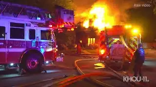 RAW: Large fire consumes home in the Willowbrook - Houston, TX area