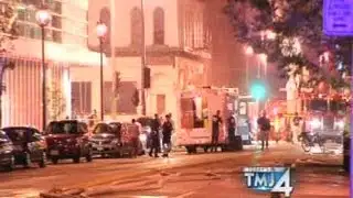 RAW VIDEO: Fire at Sydney Hih structure