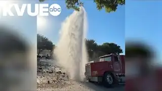 Raw video: Water gushing from apparent sinkhole in Austin, Texas