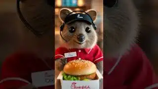 Really cute animal serves Chick-fil-A #funny ￼
