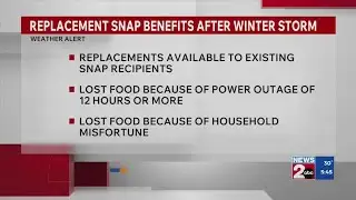 Replacement SNAP benefits available after winter storm