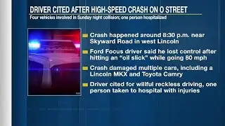 Report: Driver cited after causing four-vehicle crash on O Street