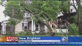 Residents Cleaning Up After Strong Storms Pound Area