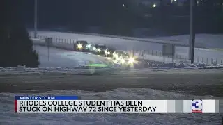 Rhodes student stranded on icy highway, mom says