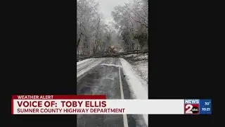 Road conditions in Sumner County, TN amid winter storm