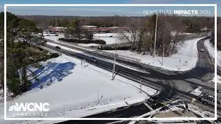 Road conditions remain a concern as crews treat slick spots