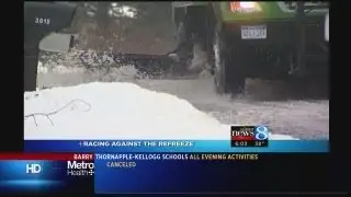 Road crews race to beat refreeze