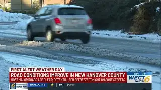 Roads remain unsafe as overnight refreezing expected in New Hanover County