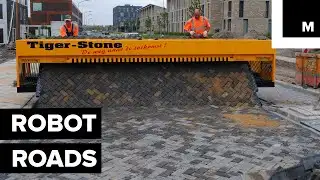 Robot prints paved roads