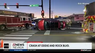 Rollover crash in Sparks briefly closes road