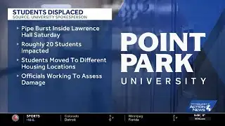 Roughly 20 students displaced after pipe bursts inside Point Park residence hall