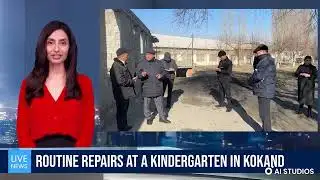 Routine repairs and renovations are underway at a kindergarten in Kokand