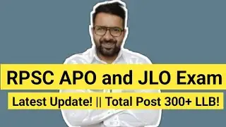RPSC APO and JLO Vacancy 2026 || LATEST UPDATE!