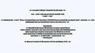 Running smartgit on ubuntu gives OpenJDK 64-Bit Server VM warningvideo