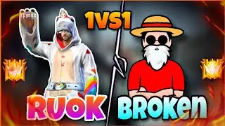 RUOK FF VS BROKEN GAMING !!! Who will win 🤔🤔?  Free Fire 1vs1 !!