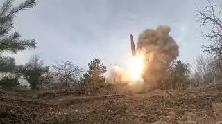 Russian Iskander operational tactical missile system in action