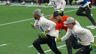 Sanders throws an INT off a tipped pass!