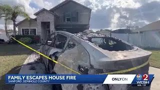 Sanford man says his home burned down after his Tesla caught fire