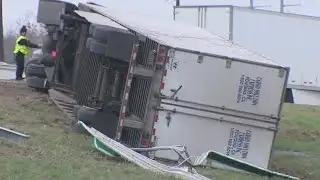 SAPD: 18-wheeler driver loses control, flips over on Loop 410