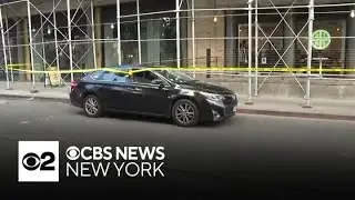 Scary moments for ride-share driver after bricks fall from Manhattan building facade