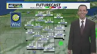 Scattered showers possible through 10 pm