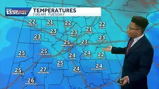 Scattered showers return to Alabama overnight, before temperatures drops into the New Year