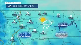 Scattered snow, blustery conditions, and falling temperatures
