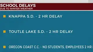 School delays across the area