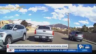 School Zone Shock! Video captures driver in wrong lane, narrowly missing cars, hitting gate