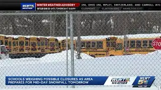 Schools weigh possible closures as area prepares for mid-day snowfall Tuesday