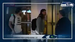 Seahawks arrive at team hotel for Super Bowl LX