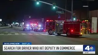 Search for driver who hit deputy in Commerce