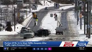 Section of Rt. 51 reopens hours after traffic lights knocked down